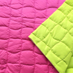 Steppstoff Doubleface Jackenstoff gesteppt - pink neongelb/lime