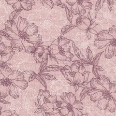 Musselin Stoff Baumwollstoff Blumen, mauve wei altrosa