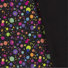Softshell Stoff Jackenstoff Farbkleckse Sterne, bunt schwarz