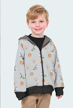 Softshell Stoff Jackenstoff Lwen Schildkrten, grau meliert