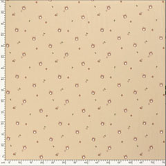 Jerseystoff Bren Gesichter Blumen, braun beige