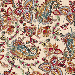 Viskose Twill Stoff Paisley Muster Blusenstoff, weinrot beige