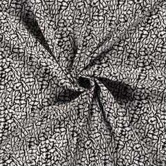Viskose Crepe Abstrakt Animal Print, schwarz grauweiß