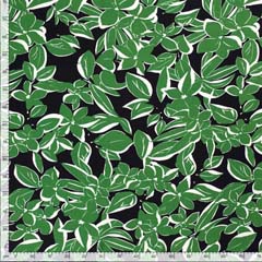 Viskose Crepe Stoff Blumen Blusenstoff, grn dunkelblau