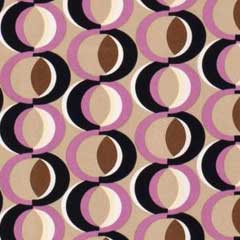 Baumwollstoff mit Stretch grafisches Muster Kreise, rosa beige dunkelblau