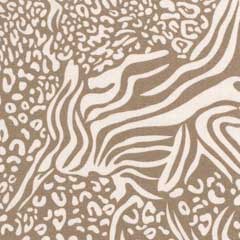 Viskose Leinen Stoff Animal Print Leo Zebra, cremeweiß beige