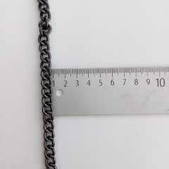 Taschenkette 60 cm lang 8 mm breit Metall mit Karabiner, gunmetal