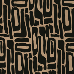 Viskosestoff Popelin grafisches Muster Blusenstoff, camel schwarz