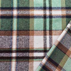 RESTST�CK 92 cm Jackenstoff Webware Karomuster kariert angeraut, dunkelblau hellgr�n wei�