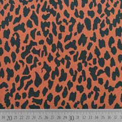 Viskose Twillstoff Blusenstoff Leomuster, schwarz terracotta