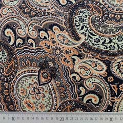 Viskose Twillstoff Paisleymuster Blusenstoff, camel schilfgrn braun schwarz
