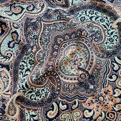 Viskose Twillstoff Paisleymuster Blusenstoff, camel schilfgrn braun schwarz