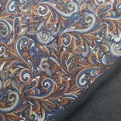 Jerseystoff Paisleymuster, rauchblau terracotta camel hellgrau