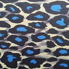 Jerseystoff Leopardenmuster, kobaltblau schwarz hellbeige