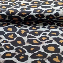 Jerseystoff Leopardenmuster, ockergelb schwarz hellgrau