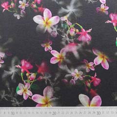 Jerseystoff Blumen asiatisch,pink rot schwarz