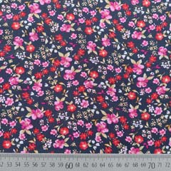 Viskosestoff Popelin Streublmchen, pink rosa rot dunkelblau