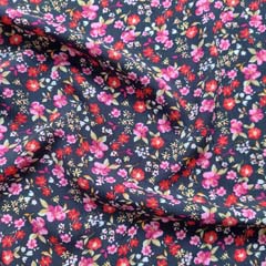 Viskosestoff Popelin Streublmchen, pink rosa rot dunkelblau