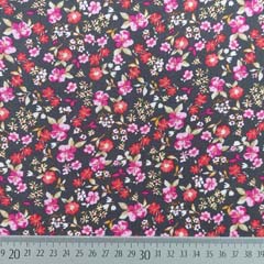 Viskosestoff Popelin Streublmchen, pink rosa rot dunkelgrau