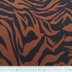 Viskosejersey Stoff Zebramuster Tiger Animal Print, rotbraun schwarz