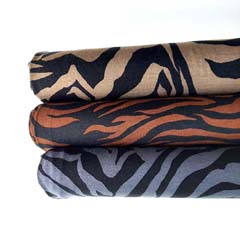 Viskosejersey Stoff Zebramuster Tiger Animal Print, rotbraun schwarz