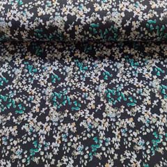 Viskosejersey Stoff Streublmchen, aquamarin gelb hellgrau schwarz