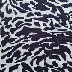 Viskosestoff Popelin Camouflage, dunkelblau weiß