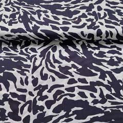 Viskosestoff Popelin Camouflage, dunkelblau wei