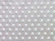 RESTSTCK 65 cm Stretchbaumwolle Punkte, beige auf taupe