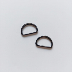 2 D-Ringe Metall 15 mm hochwertig hochglnzend, gunmetal