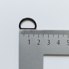 2 D-Ringe Metall 15 mm hochwertig hochglnzend, gunmetal