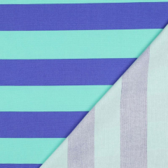 Canvas Stoff Blockstreifen 5 cm, kobaltblau mint