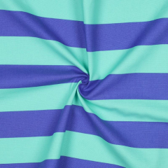 Canvas Stoff Blockstreifen 5 cm, kobaltblau mint