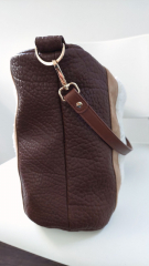 Taschenriemen Taschengriff Lederimitat mit metall Karabiner, gold cognac