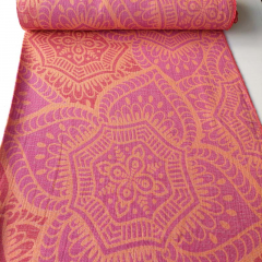 Jacquard Stoff Ornamente Strandtuch Stoff Beachwear Collection, orange rot flieder