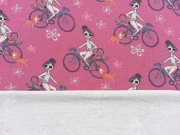 RESTSTCK 114 cm Sweatstoff French Terry Mdchen Fahrrad Pudel, pink