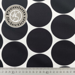 Silky Cotton Baumwollstoff groe Punkte Dots, schwarz wei - Made in Italy