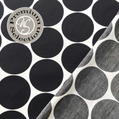Silky Cotton Baumwollstoff groe Punkte Dots, schwarz wei - Made in Italy