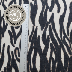 Feiner Baumwollstoff Batist Zebramuster Animal Print, schwarz beige- Made in Italy