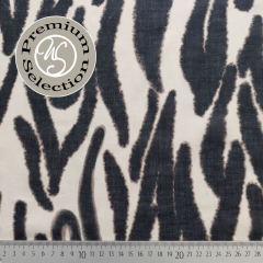 Feiner Baumwollstoff Batist Zebramuster Animal Print, schwarz beige- Made in Italy