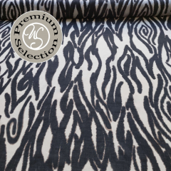 Feiner Baumwollstoff Batist Zebramuster Animal Print, schwarz beige- Made in Italy