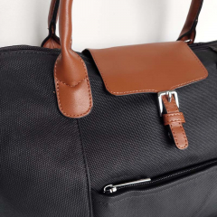 Shopper Damen Handtasche Canvas Look  - cognac braun schwarz
