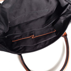 Shopper Damen Handtasche Canvas Look  - cognac braun schwarz