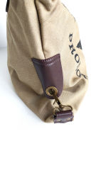 Canvas Tasche Vintage 1978 Stern dunkelbraune Lederimitat-Details, khaki (beige)