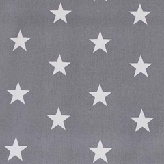 RESTSTCK 74 cm Baumwollstoff groe Sterne Big Star, wei grau