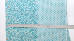 Viskosestoff Voil Paisley Blumen Bordren Druck Webware, braun mint