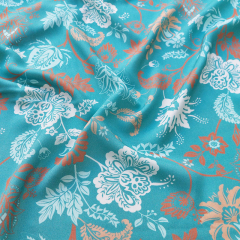Viskosestoff Voil Blumen Webware, braun mint