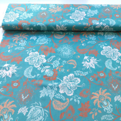 Viskosestoff Voil Blumen Webware, braun mint