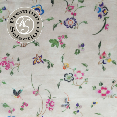 Baumwollstoff Batist Blumen feine Webware leicht transparent - pink blau lila beige -Made in Italy