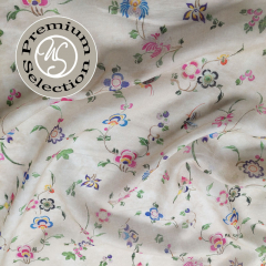 Baumwollstoff Batist Blumen feine Webware leicht transparent - pink blau lila beige -Made in Italy